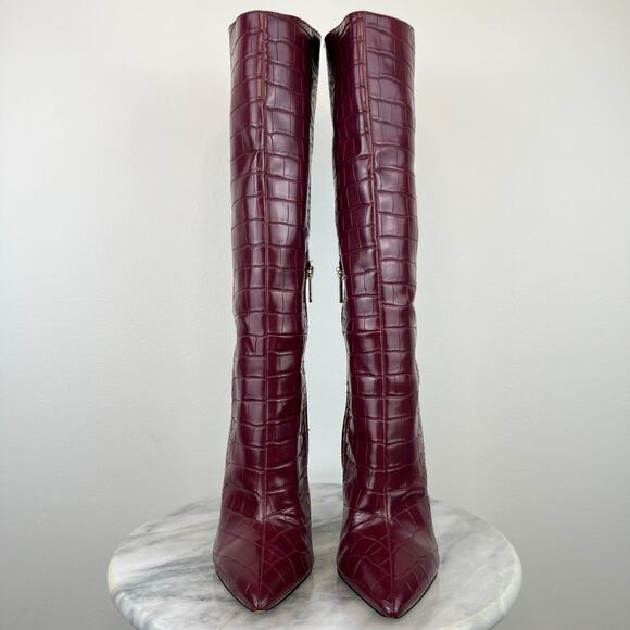 Jlo Jennifer Lopez Dark Red Adalynn Tall Stiletto Boots (Sz 9) - Picture 10 of 12